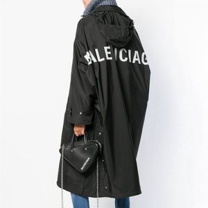 Balenciaga - Opera raincoat - women - Polyester/ Viscose - 34- Black/White